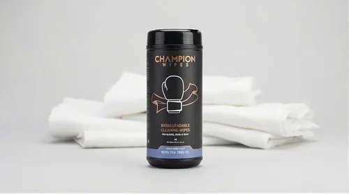 Miniatura 7 de Toallitas Champion - Toallitas de limpieza para guantes de boxeo, 45 unidades Fórmula con aceite de árbol de té Para guantes, equipo y cuerpo