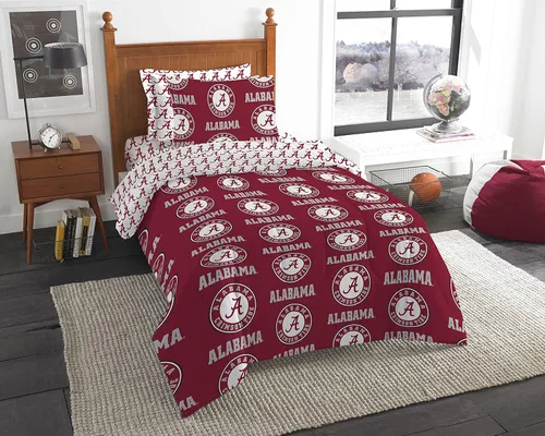 Northwest NCAA Alabama Crimson Tide - Juego de cama unisex para adultos, tamaño individual, rotativo
