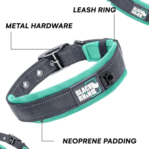 Miniatura 5 de Black Rhino Collar de perro para perros grandes, collar reflectante ajustable de servicio pesado con acolchado de neopreno ultrasuave, resistente a