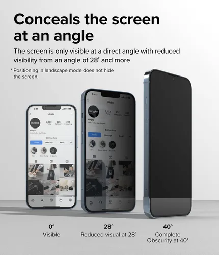 Miniatura 4 de Ringke Vidrio de privacidad [antiespía] compatible con iPhone 14 Plus protector de pantalla de 6.7 pulgadas, vidrio templado de cobertura completa