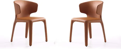 Miniatura 17 de Manhattan Comfort Conrad - Sillas de comedor modernas de mediados de siglo, muebles de cocina tapizados de tweed con respaldo contorneado, acolchado