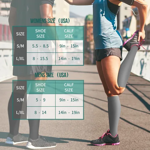 Miniatura 39 de Paquete de 3 pares de calcetines de compresión médica para mejorar la circulación de mujeres y hombres, para correr, hacer deporte y amamantar