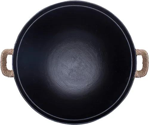 Miniatura 2 de ZhenSanHuan Wok de hierro fundido hecho a mano, sin revestimiento, sin pintura, saludable y duradero (11.8 pulgadas)