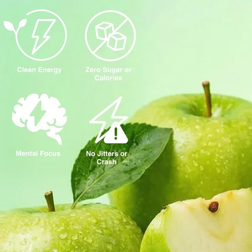 Miniatura 6 de Phocus Energy Boost, manzana crujiente Sin azúcar 75 mg de cafeína + L-teanina 0 calorías Sabores naturales y edulcorantes 11.5 onzas