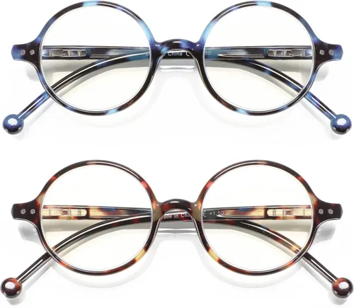 Miniatura 20 de Gafas de Lectura Redondas para Mujeres y Hombres con Bloqueo de Luz Azul, Lectores Circulares Unisex Ultraligeros, Gafas de Lectura sin Prescripción