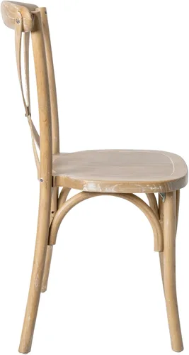 Miniatura 9 de Flash Furniture Advantage Natural - Silla con respaldo en X de grano blanco