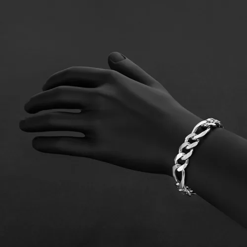 Miniatura 3 de 2mm-18mm Solid .925 Sterling Silver Flat Figaro Chain Bracelet