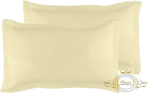 Miniatura 48 de Crown Collection Juego de 2 fundas de almohada estándar de 20 x 26 pulgadas, hipoalergénicas de 600 hilos, 100% algodón egipcio, fundas de almohada