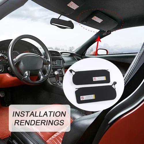 Miniatura 2 de Parasol automotriz BUSIDN con luces LED brillantes actualizadas, reemplazo de parasoles para Corvette C5 Chevrolet 1997-2004, reemplaza 10442033