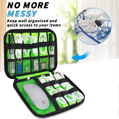 Miniatura 4 de Organizador de Electrónica, Funda Organizadora de Cables de Viaje, Bolsas Organizadoras de Cables Portátiles, Estuche de Almacenamiento