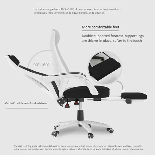 Miniatura 4 de Capacidad ergonómica de malla para computadora, reclinable, giratoria, ejecutiva, silla de escritorio de oficina, silla de tareas y soporte lumbar
