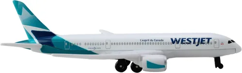 Miniatura 4 de Avión de juguete Daron – WestJet Airlines – Avión de juguete modelo de metal fundido a presión con piezas de plástico para niños de 3 años