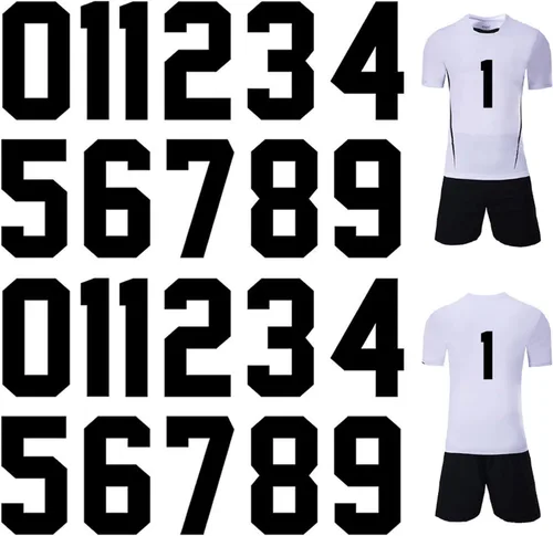 Miniatura 6 de 22 piezas de 8 pulgadas para planchar con números de transferencia de calor, de 0 a 9, camiseta deportiva (blanco, 8 pulgadas)
