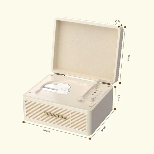 Miniatura 7 de Reproductor de CD portátil con Bluetooth 5.2, batería recargable y altavoces integrados, diseño de maleta retro de alta fidelidad para decoración