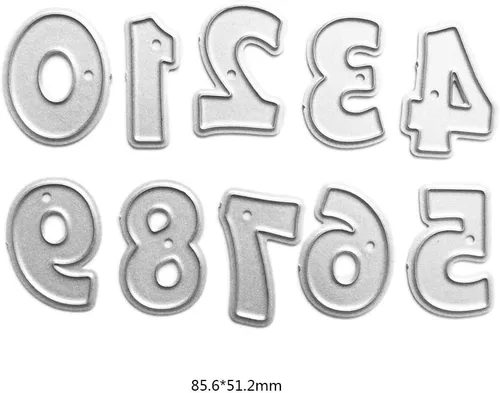 Miniatura 6 de Plantilla de corte de metal con números para manualidades, álbumes de recortes, tarjetas de papel, grabado, manualidades, decoración