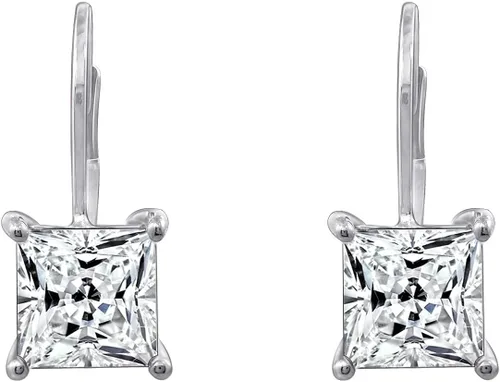 Miniatura 2 de Tienda Essentials Sterling Silver Princess Cut Leverback Earrings made with Infinite Elements Cubic Zirconia (previously Tienda Collection)