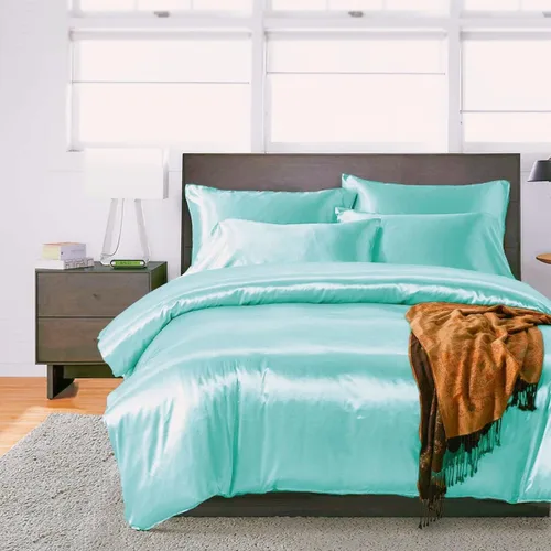 Miniatura 2 de Juwenin Bedding, funda de almohada de satén sedosa súper suave y lujosa con cremallera (funda de almohada de satén sedoso para el cabello), juego