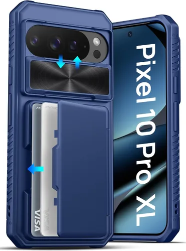 Miniatura 24 de ATATOO Funda tipo cartera para Google Pixel 10 Pro XL, tarjetero integrado (3-5 tarjetas) [bloqueo RFID] y cubierta de cámara deslizante, protección