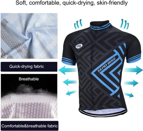 Miniatura 3 de ZEROBIKE Conjunto de camiseta de ciclismo transpirable de manga corta para hombre acolchado 3D pantalones cortos de bicicleta ropa deportiva