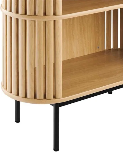 Miniatura 6 de Modway Fortitude - Estantería de tres niveles con almacenamiento abierto, color roble