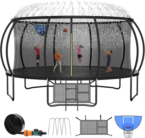 Miniatura 23 de Zevemomo - Trampolines de 8.0 pies, 10.0 pies, 12.0 pies, 14.0 pies, 16.0 pies, para exteriores, trampolines para niños y adultos, trampolines
