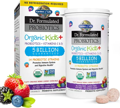 Miniatura 5 de Garden of Life Probióticos para hombres Formulados por Dr. 50 mil millones de UFC, 15 probióticos y probióticos formulados por el Dr. Organic Kids+