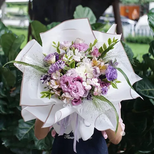Miniatura 6 de Banxidi Papel de regalo floral coreano con borde dorado, 40 hojas, suministros para floristería, papel de regalo para ramo de flores, suministros