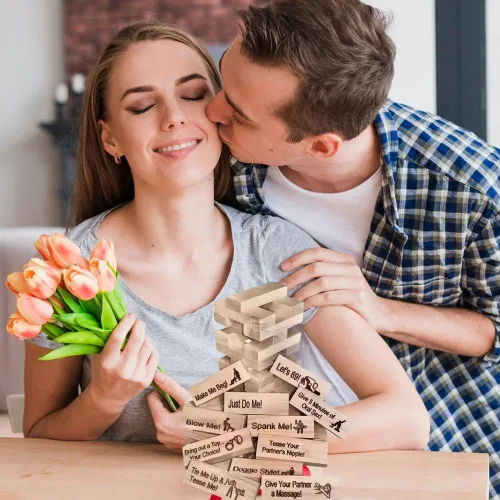 Miniatura 3 de Juego de torre de lujuria para adultos, juego de torre de bloque súper travieso de 48 piezas, juegos para parejas para adultos, juego de bloques