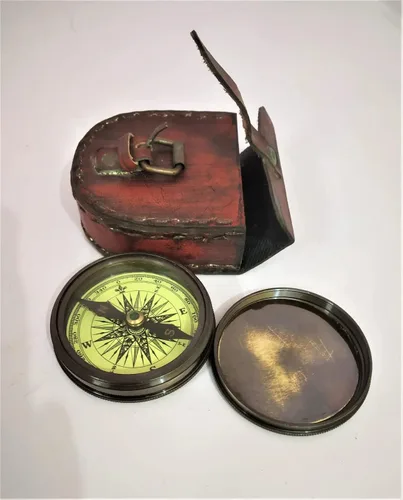 Miniatura 3 de Decor&More Reloj de escritorio elegante de una cara con brújula antigua para rastrear senderismo atemporal decoración del hogar, regalo ideal