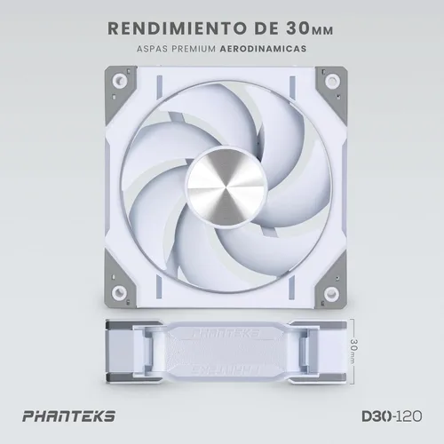 Miniatura 6 de Phanteks PH-F120D30_DRGB_PWM_WT01_3P, Blanco