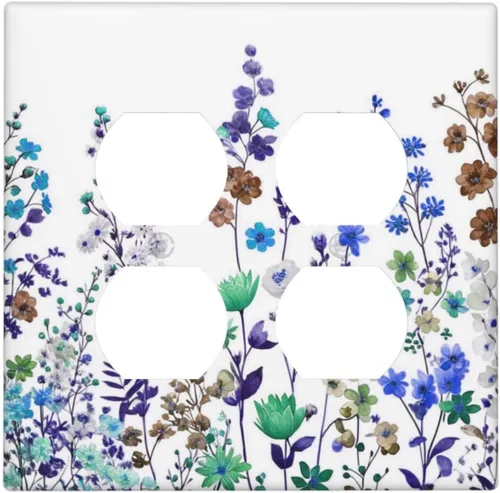 Miniatura 29 de Cubierta de Interruptor de Luz de 1 Gang con Flores Silvestres Bohemias, Hierbas, Floral, Decorativa, Planta Botánica, Naturaleza, Acuarela, Placa