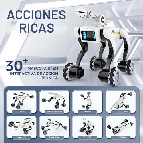 Miniatura 3 de Kit de perro robot 3 en 1 con ruedas, más de 30 acciones biónicas, voz y control remoto, movimientos programables, batería recargable, juguete