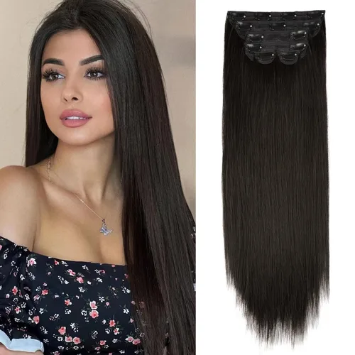 Miniatura 26 de WECAN Extensión de cabello con clip, de 20 pulgadas, mezcla de rubio ceniza y rubio decolorado, 6 piezas, extensiones de cabello largo ondulado