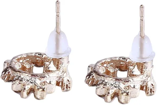 Miniatura 2 de HAOWANG Pendientes elegantes de diamantes de imitación para mujer, diseño de círculo, para decoración de regalos
