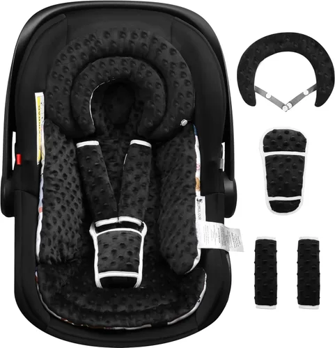 BOMOLOUR Inserto de Asiento de Coche para Bebés con Cojín Removible para Recién Nacido, Inserto Reversible para Asiento de Coche con Soporte para la