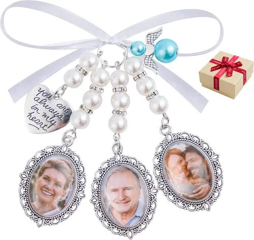 Wedding Bouquet Photo Charms Bridal Lacy Oval Bridal Charm You are Always in My Heart DIY Bouquet Picture Charm