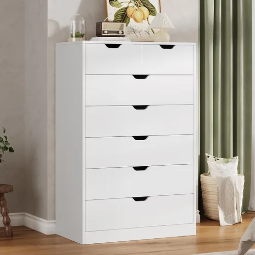 Miniatura 13 de HAUOMS Cómoda alta de 5 cajones, cómoda moderna negra para dormitorio, vestidor de armario con cajones para sala de estar, entrada, pasillo Negro