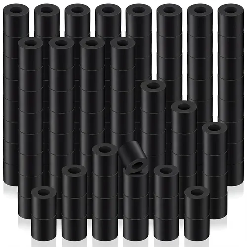 Miniatura 10 de Pasimy 200 piezas de espaciadores de nylon negro de 1/2 pulg. de espesor, 1/2 pulg. de diámetro exterior, 0.194 pulg. de diámetro