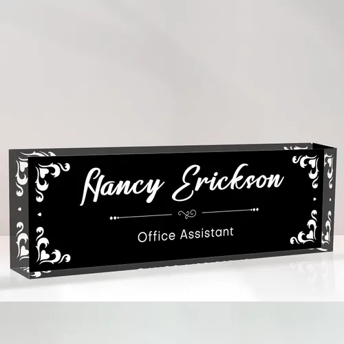 Miniatura 12 de Placa de nombre de escritorio personalizada, placas de identificación acrílicas personalizadas para escritorio, accesorio de oficina para mujeres