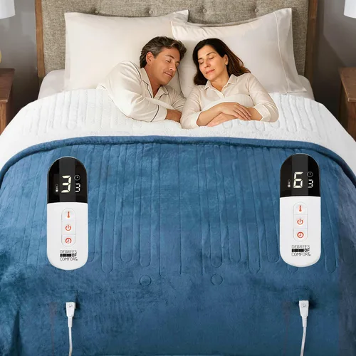 Miniatura 10 de Manta eléctrica Sherpa suave de doble control, tamaño King, mantas calefactoras Lavable 1-10 horas de apagado automático doble zona, 6 ajustes