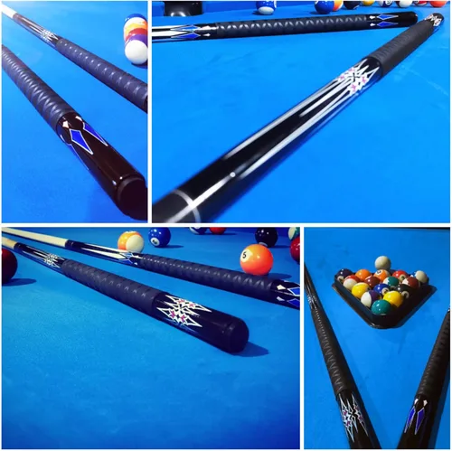 Miniatura 6 de Juego de palos de billar Joovon de 4 y juego de palos de billar de 2 con punta de taco de 13 mm, taco de billar de 58 pulgadas con funda CUES DE