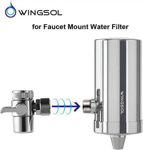 Miniatura 3 de WINGSOL Conector/palanca/desviador para filtro de agua de montaje en grifo, rotación de 360°, compatible con todos los filtros de grifo de rotación