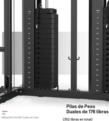 Miniatura 3 de DONOW Smith - Máquina con pilas de pesas, sistema de gimnasio en casa multifunción, jaula de potencia, estante para sentadillas, máquina cruzada