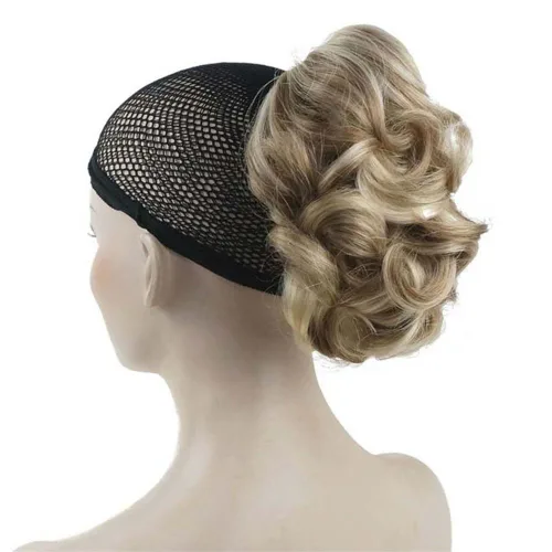 Miniatura 8 de Aimole Extensiones de clip de garra sintética de dama de cola de caballo gris rizado corto (48T)