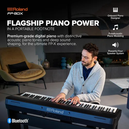 Miniatura 2 de Roland FP-90X Piano digital portátil insignia de 88 teclas Sistema inmersivo y potente de 4 altavoces Tonos acústicos distintivos y modelado