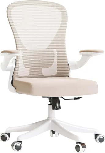 Miniatura 3 de Silla de Oficina Ergonómica con Soporte Lumbar Ajustable y Reposabrazos Abatibles - Silla de Escritorio de Computadora de Respaldo Alto con Cojín