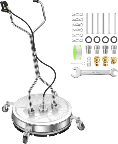 Miniatura 17 de Limpiador de superficies a presión de 19" con 4 ruedas - Limpiador de superficies de acero inoxidable para accesorio de lavadora a presión