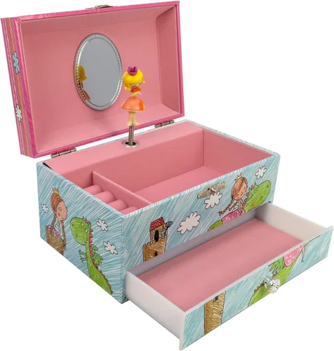 The San Francisco Music Box Company Joyero musical de princesa con dragón