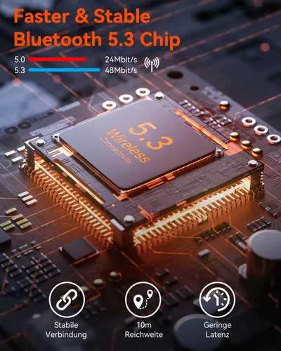 Miniatura 6 de SANOTO Auriculares de conducción ósea Bluetooth 5.3, auriculares de oreja abierta con reducción de ruido de doble micrófono, batería de 8 horas