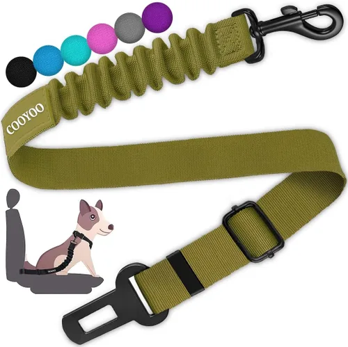 Miniatura 25 de COOYOO Cinturón de seguridad para perro, juego de 3 piezas retráctil, cinturones de seguridad ajustables para vehículo, nailon para mascotas, Set